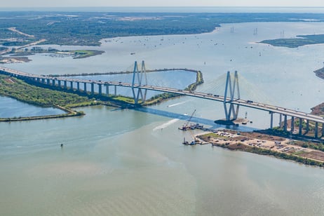 Aerial of Fred Hartman Bridge-1