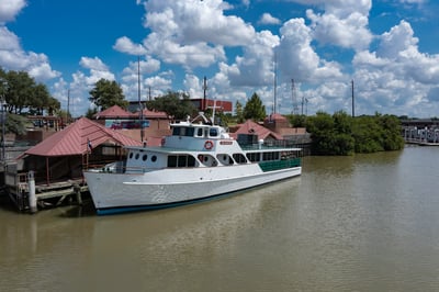 Sam Houston Tour Boat docked 2021
